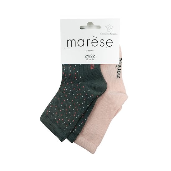 Lot 2 paires de chaussettes Rose/Gris 15/16 de Marèse