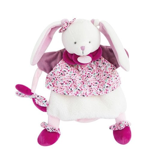 Cerise lapin marionnette Rose / Blanc  de Doudou et Compagnie