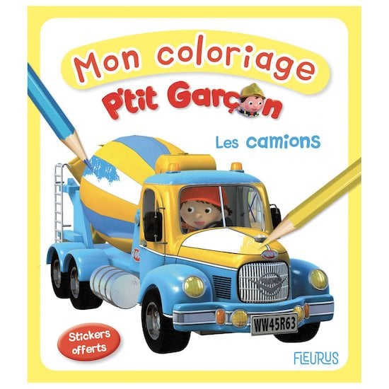 P'tit Garçon coloriage Les Camions  de Fleurus