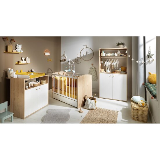 Chambre Alice : Lit 70x140 cm + armoire + commode   de Sauthon Baby's Sweet Home