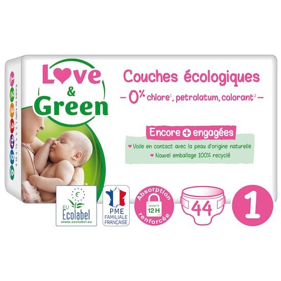 Couches écologiques Blanc T1 de Love & Green
