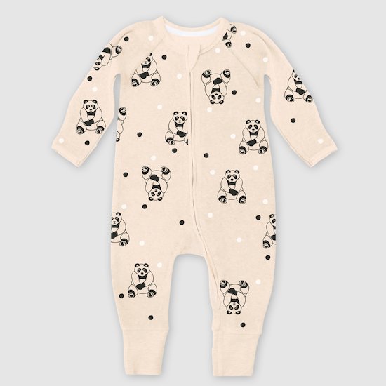 Pyjama Zippé Velours Panda 1 mois de DIM Baby