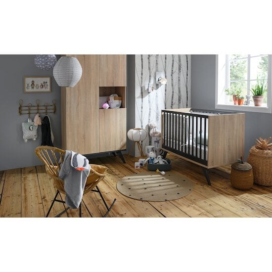 Chambre New York : Lit 60x120 + armoire + commode   de Sauthon Baby's Sweet Home