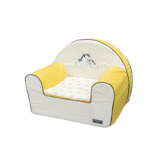 Pluche et Pompon fauteuil club Blanc/Jaune  de Sauthon Baby's Sweet Home