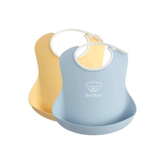 Bavoir souple lot de 2 Jaune/Bleu  de BabyBjörn