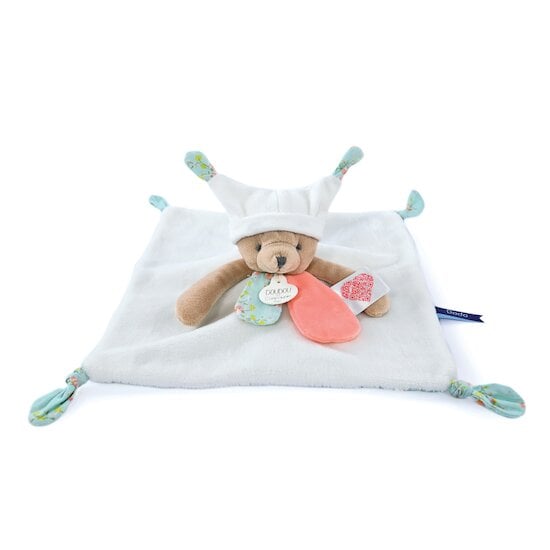 Doudou Plat Ours 3 Histoires Blanc 25 cm de Doudou et Compagnie