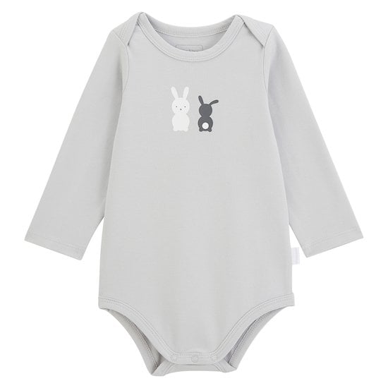 Body manches longues Lapin Câlin Gris 9 mois de P'tit bisou