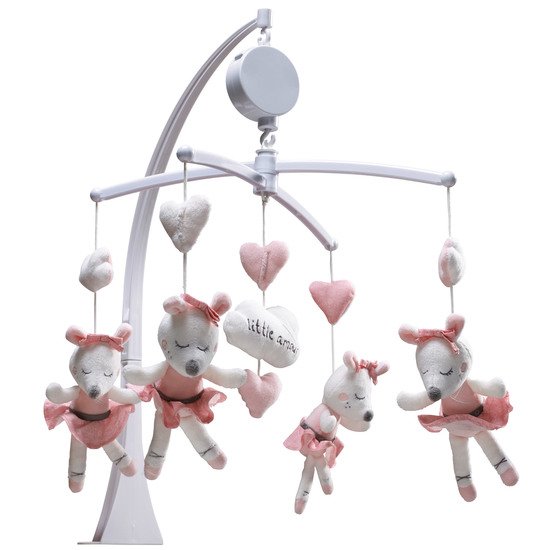 Lilibelle mobile musical Rose  de Sauthon Baby's Sweet Home