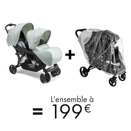Offre Formula Baby x William Kent 1733 : Poussette Tandem + Habillage Pluie à 199€   de Formula Baby