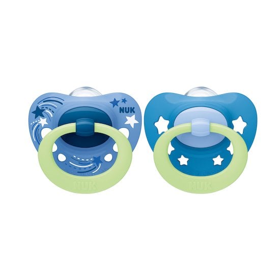 Lot de 2 sucettes Signature Night Bleu  de Nuk