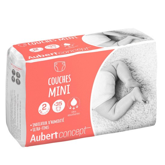 Couches mini T2 (3-6kg)  Pack de 35 de Aubert concept