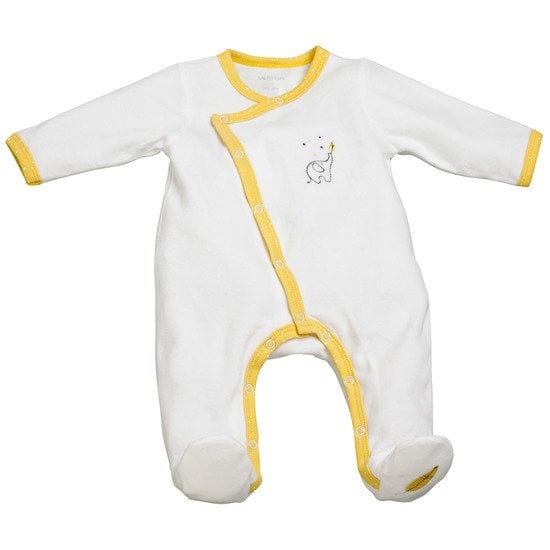 Babyfan pyjama en velours Jaune 1 mois de Sauthon Baby's Sweet Home