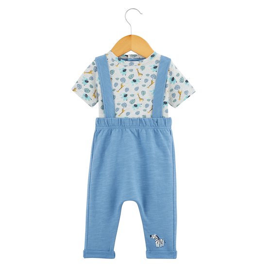 Ensemble salopette Little Friends Bleu 9 mois de P'tit bisou