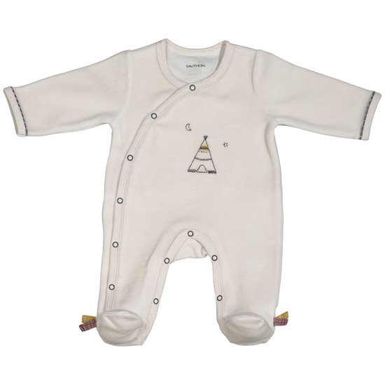 Timouki pyjama en velours Beige 3 mois de Sauthon Baby's Sweet Home