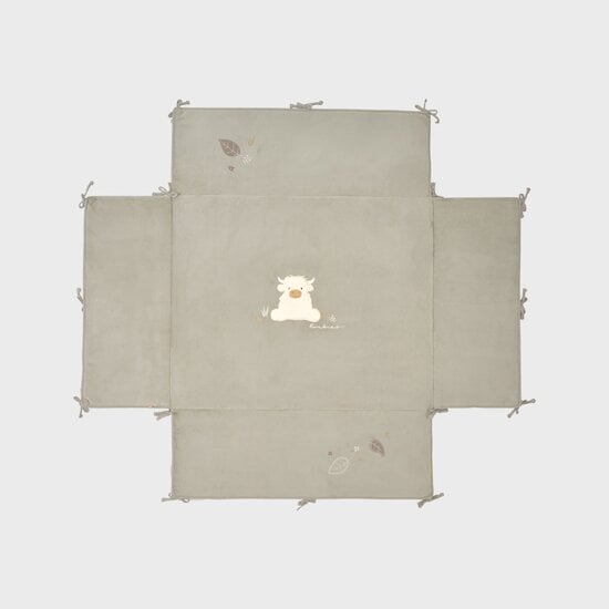 Tapis de parc réversible Veloudoux Fulffy, Orso et Lily Vert Sauge  de Noukies