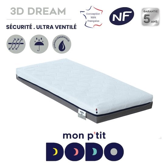 Matelas de berceau pour bébé avec housse 100% respirante