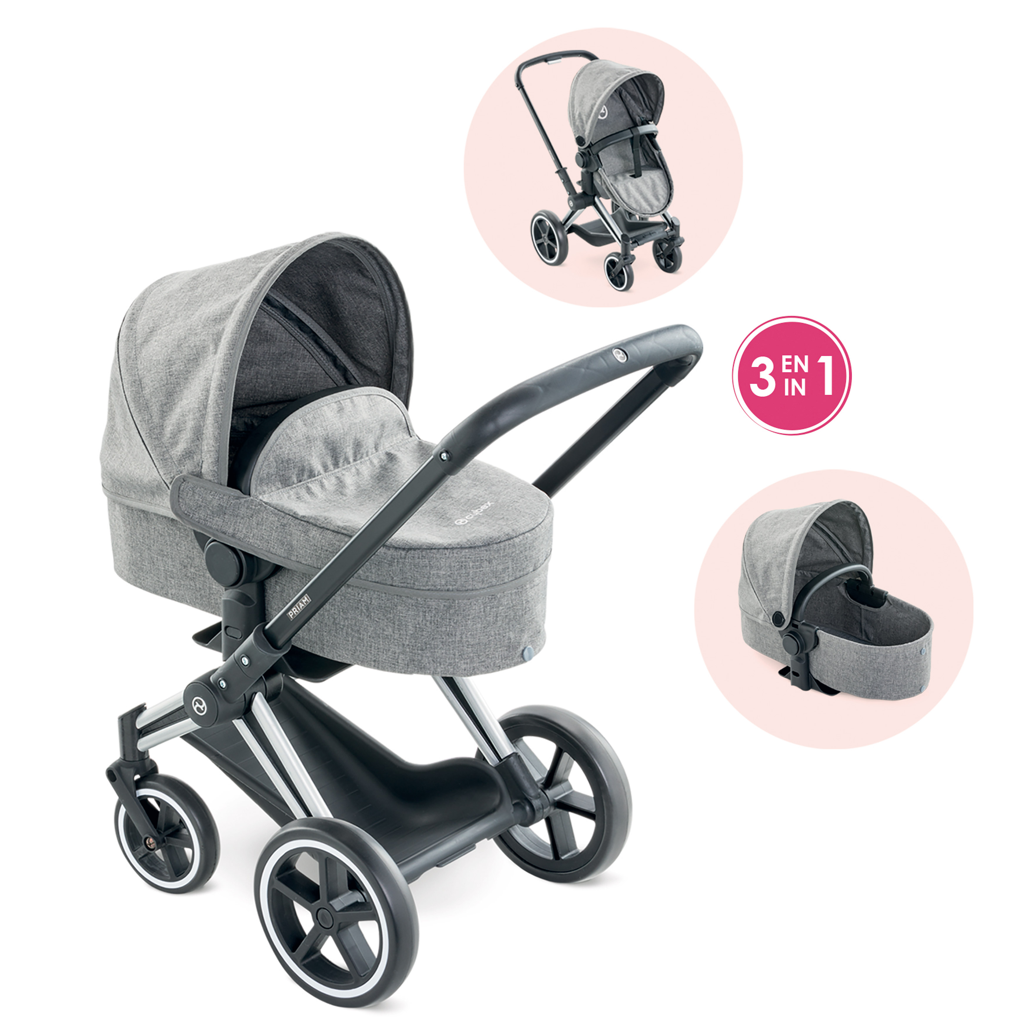 Poussette 3 En 1 Priam Cybex Gris De Corolle Poupees Aubert Poussette 3 En 1 Priam Cybex Gris De Corolle Poupees Aubert