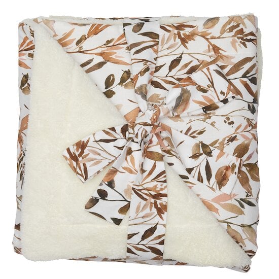 Caramel Forest Couverture Luxe microfibre Imprimé feuillages ivoire 70 x 100 cm de BB&Co