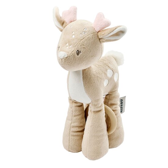 Peluche musicale biche Fanfan Beige  de Nattou