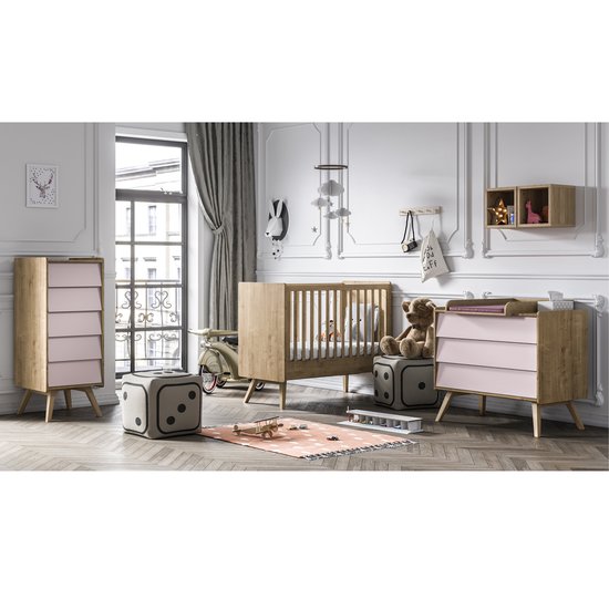 Chiffonnier Vintage Bois / Rose  de Vox Chiffonnier Vintage Bois / Rose  de Vox