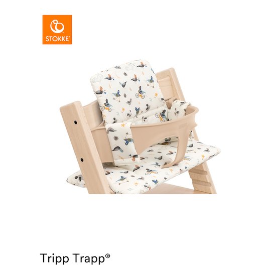 Coussin de chaise Tripp Trapp® Posh pigeons cream  de Stokke®