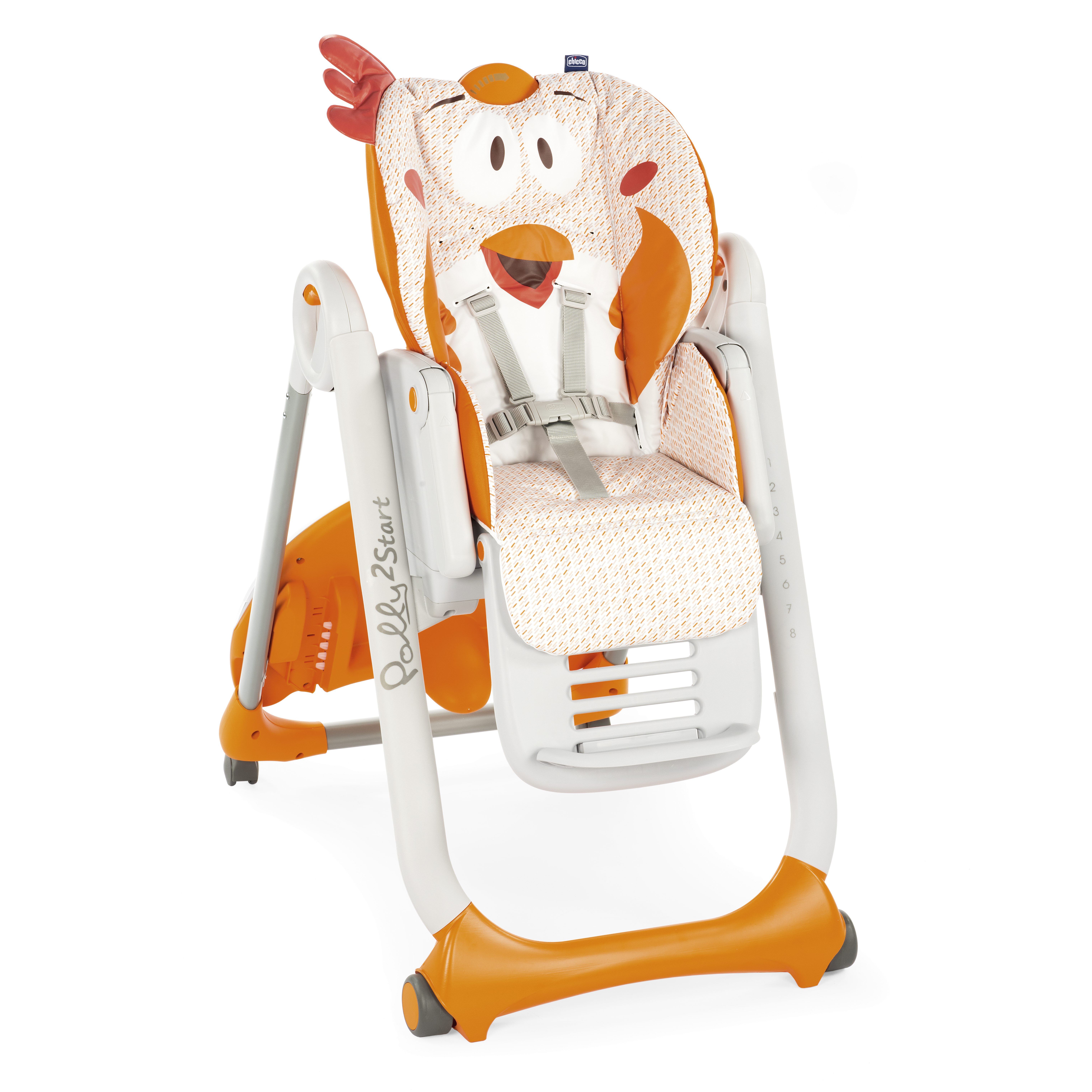 Chaise Polly 2 Start 4 roues Fancy Chicken de Chicco, Chaises hautes ...