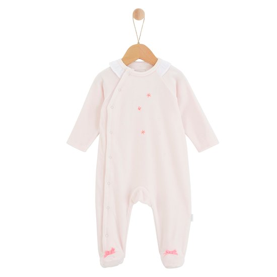 Pyjama velours Lapin Câlin Rose pois  de P'tit bisou