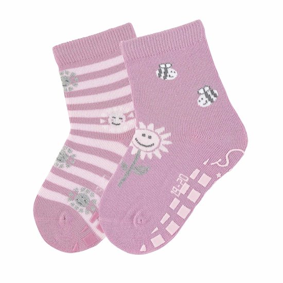 Pack 2 paires de chaussettes antidérapantes Rose 20 de Sterntaler