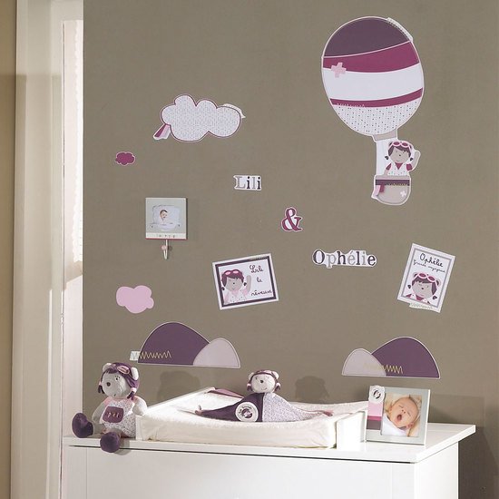 Ophélie stickers muraux Violet  de Sauthon Baby Déco