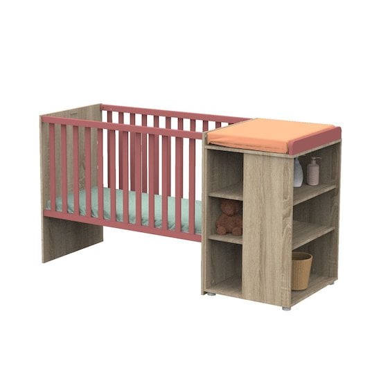 Nova new lit combiné évolutif 60x120 Rose canyon  de Sauthon Baby's Sweet Home