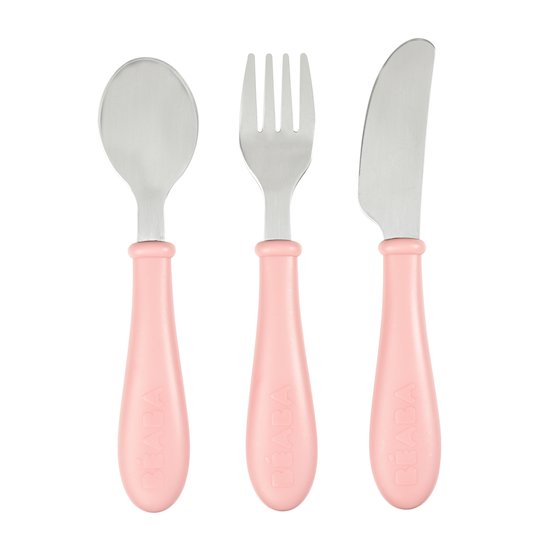 Set 3 couverts inox Old Pink  de Béaba