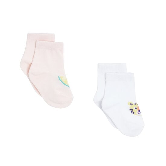 Travel With Love Lot de 2 paires de chaussettes Rose et blanc  de P'tit bisou