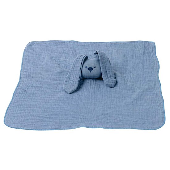 Doudou Lapidou tissu lange tetra bleu jean  de Nattou