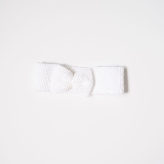 Bandeau avec noeud Blanc  de La Manufacture de Layette