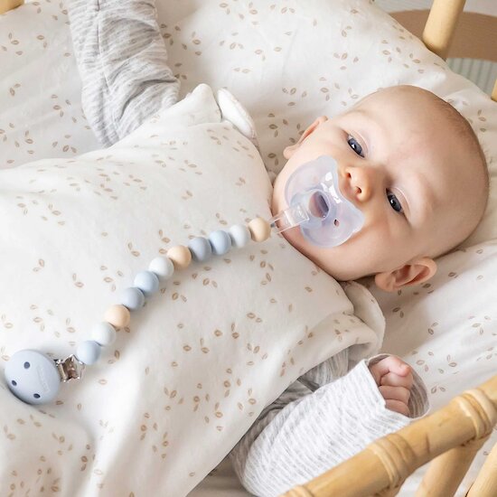 Attache-sucette Silicone Multico Bleu  de Nattou