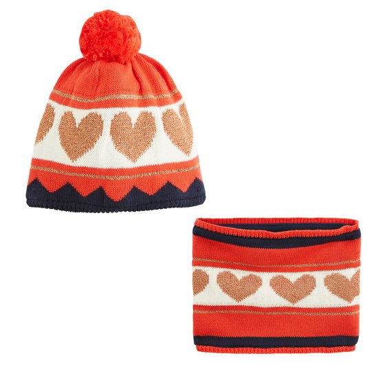 Bonnet + écharpe collection Pop Cargo Fille Rouge T4 de Marèse