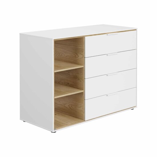 Lieven Commode 4 tiroirs 3 compartiments Ouvert  de Paidi