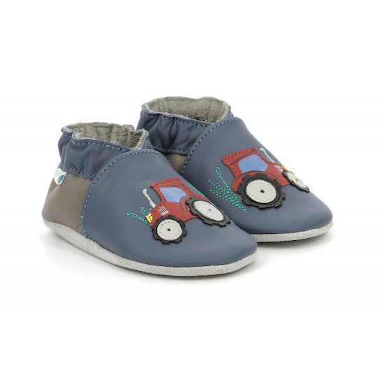 Chaussons Farmboy Bleu gris de Robeez, Chaussants Garçon : Aubert Belgique