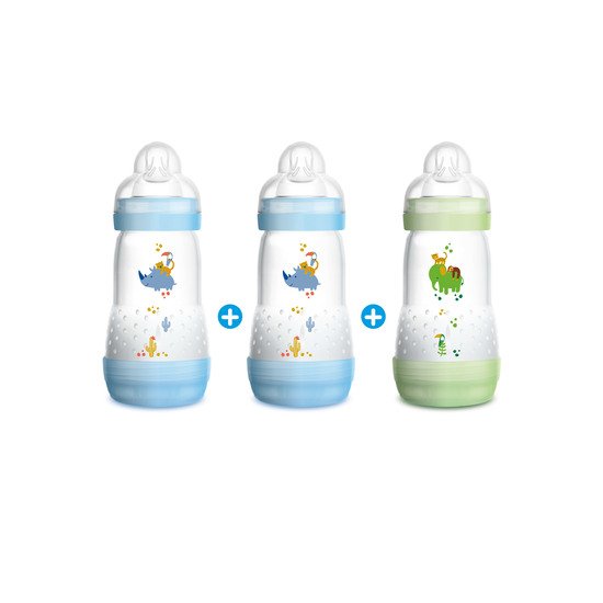 Lot de 3 biberons Easy Start 260ml Bleu  de Mam