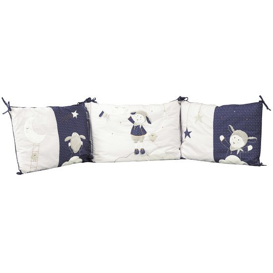 Merlin tour de lit Bleu / Blanc  de Sauthon Baby's Sweet Home