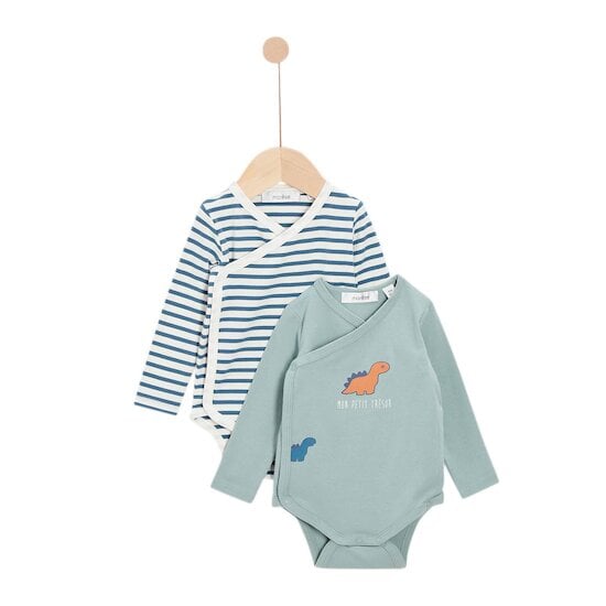  Dino d'Automne Lot de 2 Bodies Manches Longues Green 12 mois de Marèse
