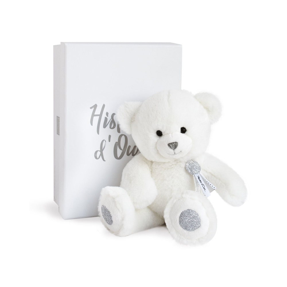 Peluche Ours Charms Blanc 24 cm de Histoire d'ours, Peluches : Aubert