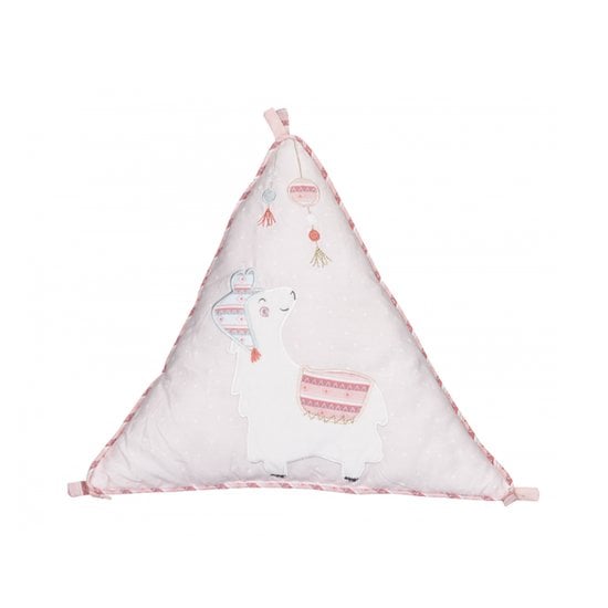 Mila coussin triangle  Rose / Blanc   de Sauthon Baby Déco