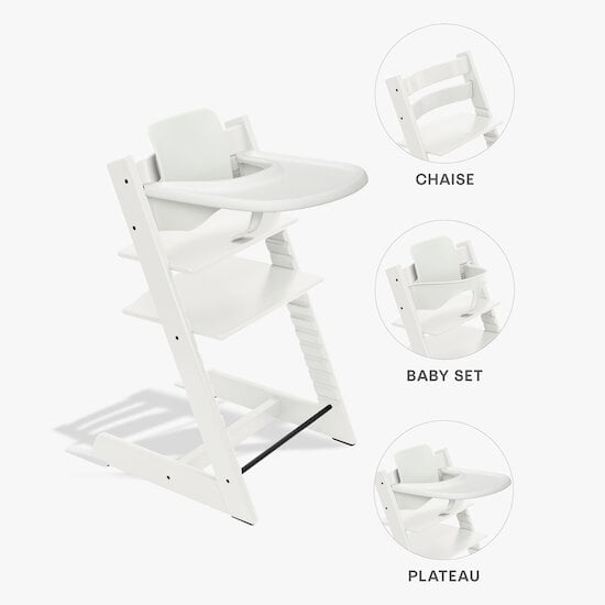 Tripp Trapp® Pack Chaise haute + Baby Set + Plateau Blanc  de Stokke®
