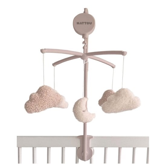 Teddy Mobile musical bébé Lune Nuage Beige écru  de Nattou
