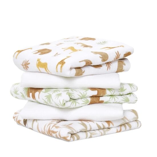 Lot de 5 Langes Musy 60x60 Tanzania  de aden + anais essentials