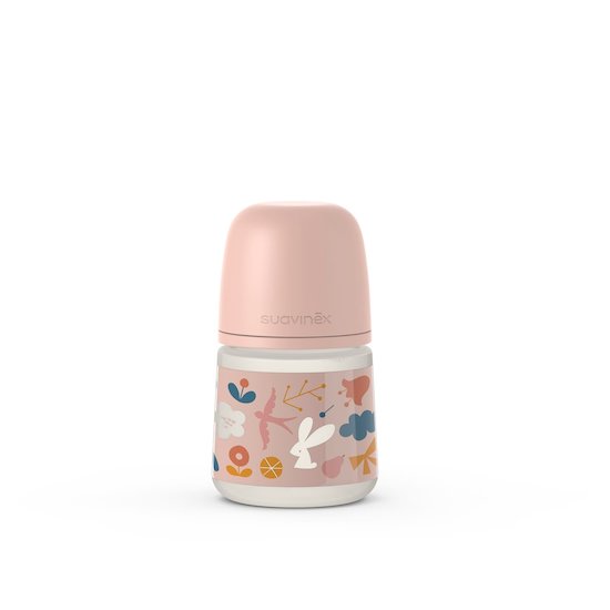 Biberon Tétine Symétrique SX Pro débit lent Into the forest Rose 150 ml de Suavinex