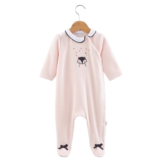 Pyjama velours collection Little Fox Rose Câlin 9 mois de P'tit bisou