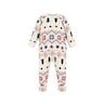 Pyjama zippé bébé en molleton gratté imprimé Noël