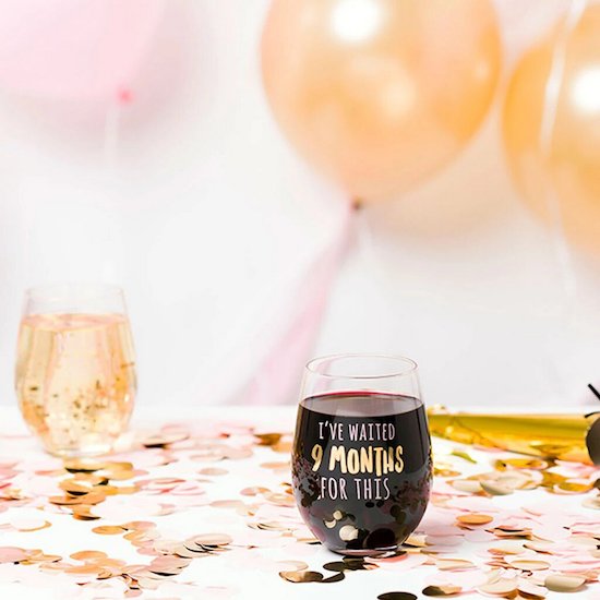 Verre "J'ai attendu 9 mois pour ça"   de Pearhead